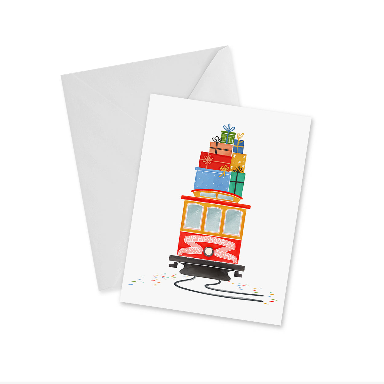 Hooray Birthday Cable Car Notecard