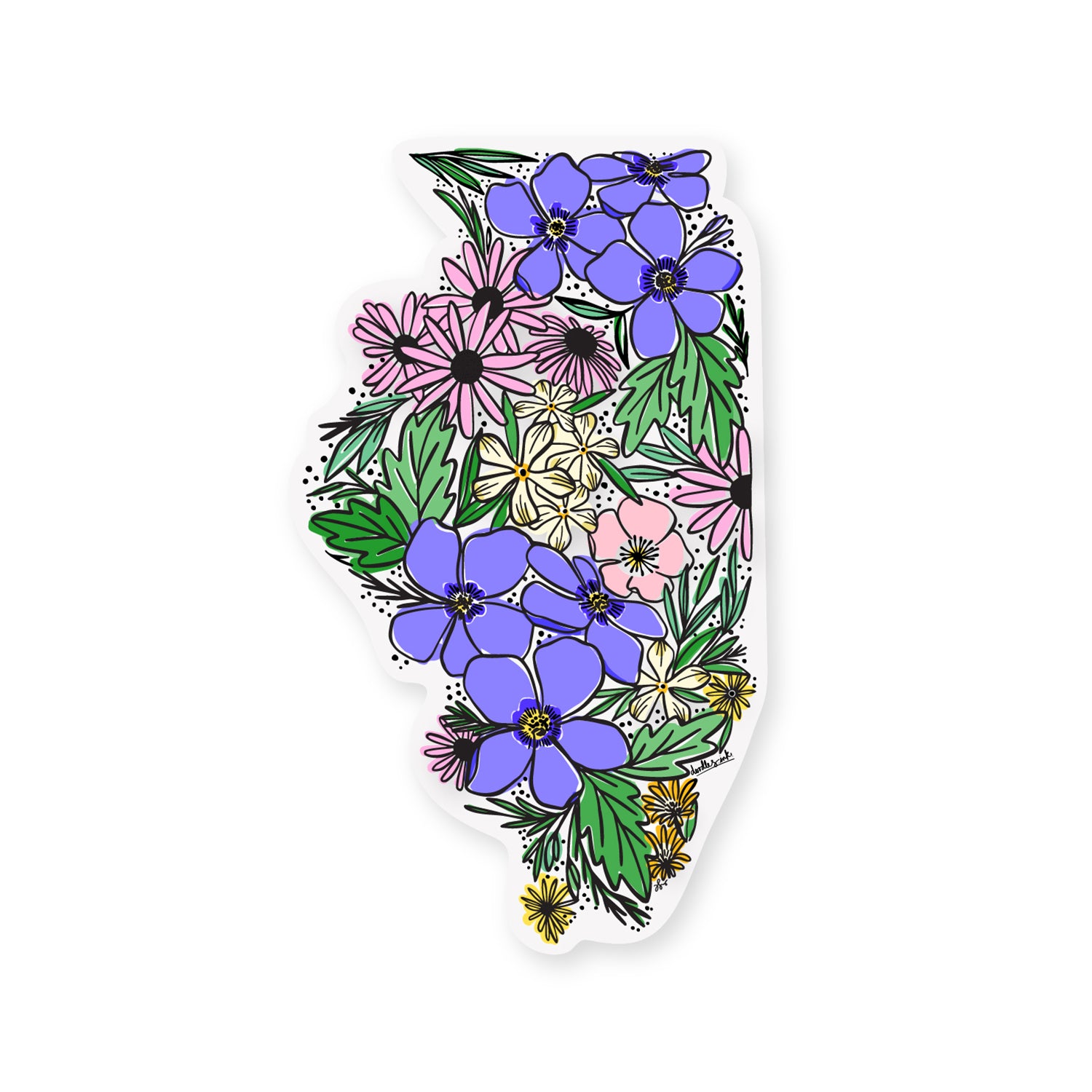 Illinois Wildflowers Sticker