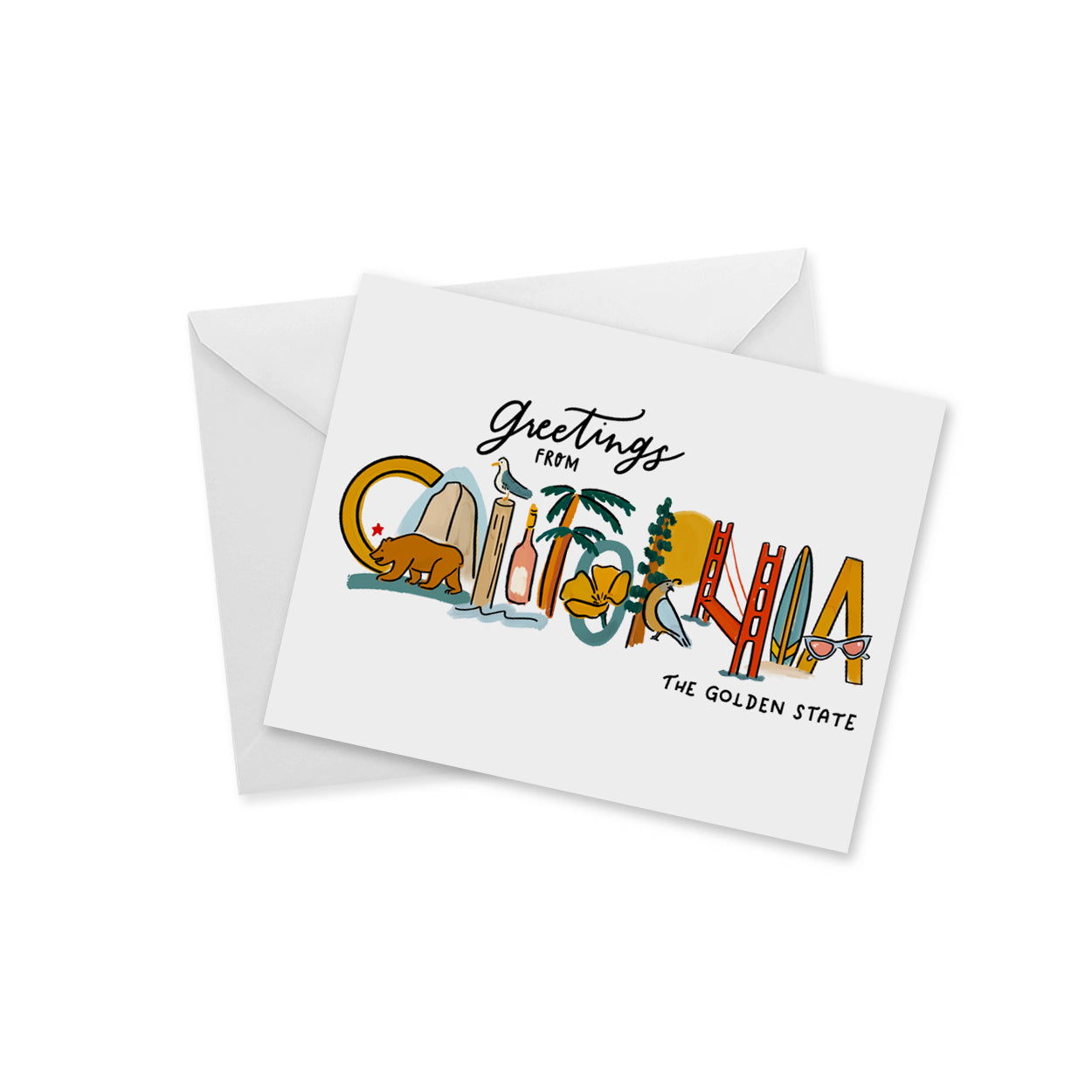 Greetings From California - Landmark Lettering Notecard