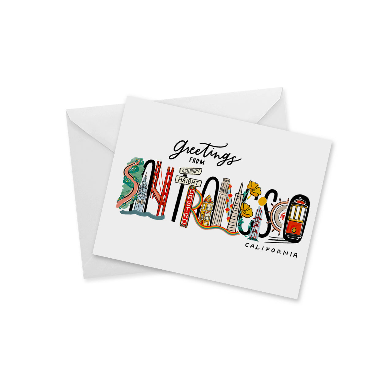Greetings From San Francisco - Landmark Lettering Notecard