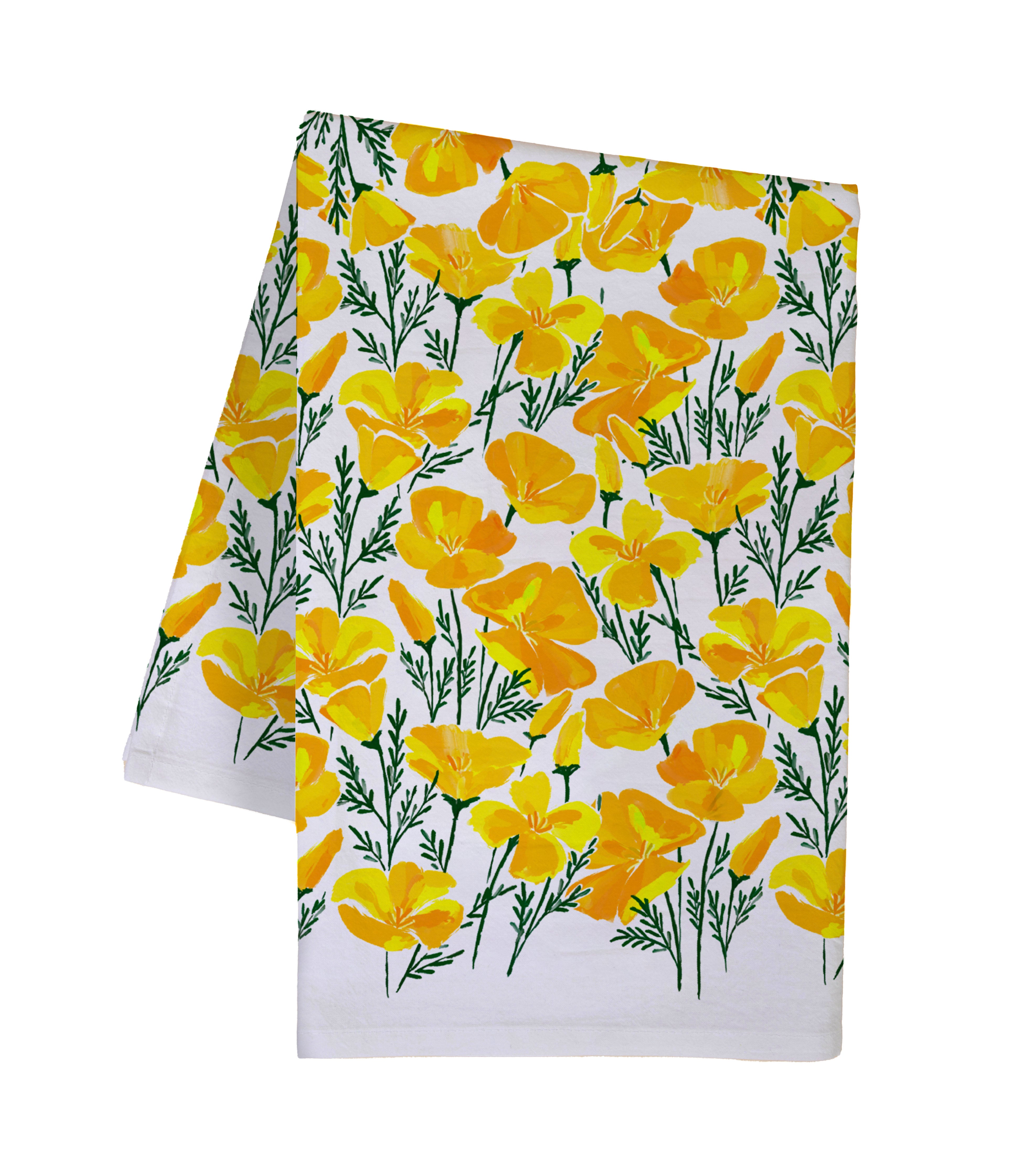 Golden Poppies Tea Towel