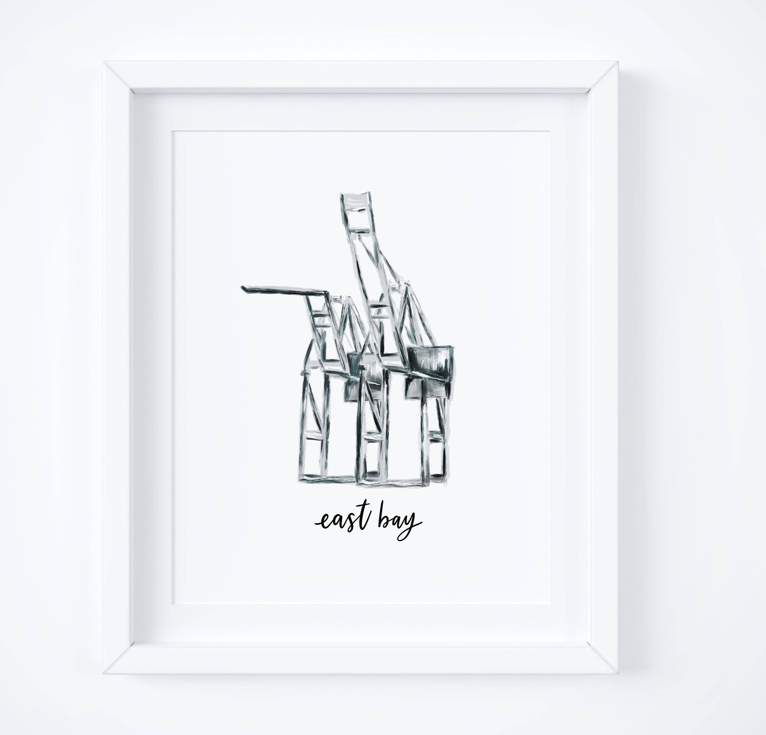 Port Cranes Oakland Art Print