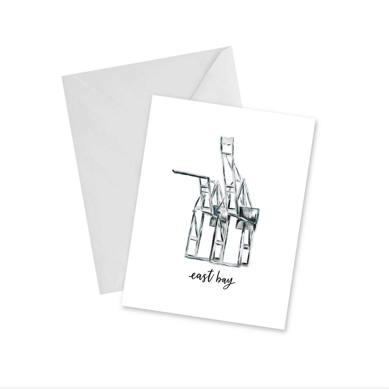 Port Cranes East Bay Oakland Notecard
