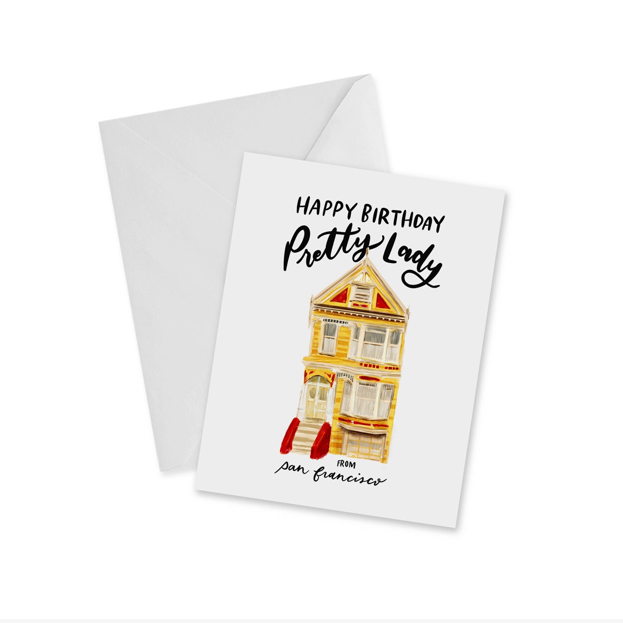 Painted Ladies Happy Birthday Notecard