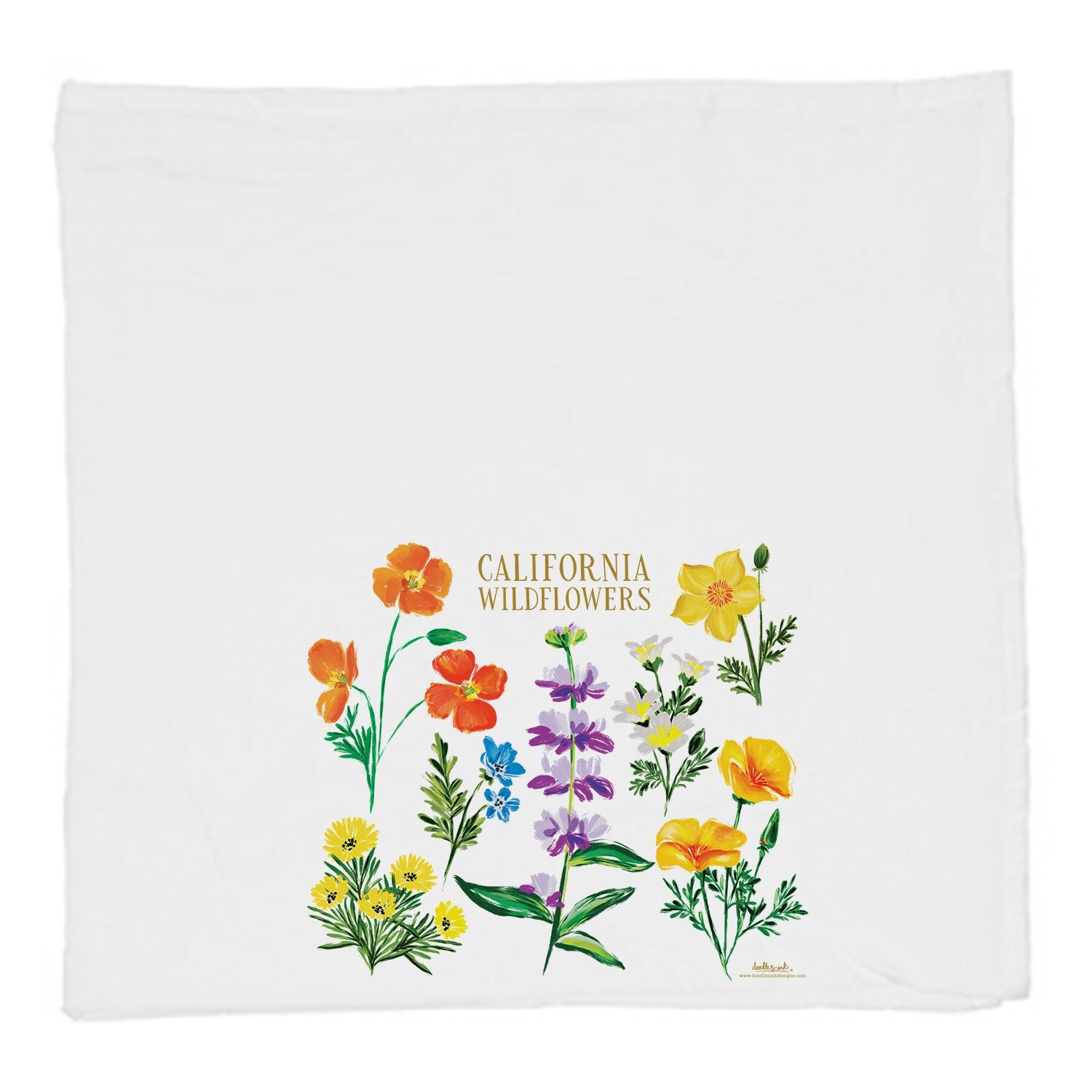 California Wildflowers Tea Towel