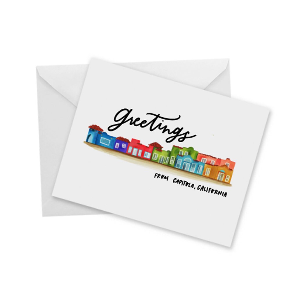 Greetings From Capitola Santa Cruz Notecard