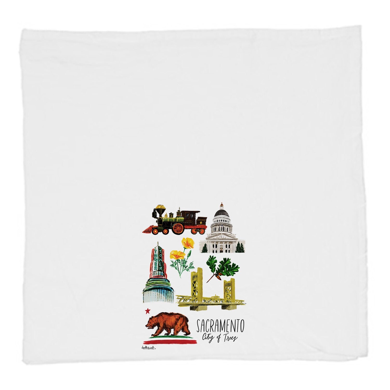Sacramento Collage Tea Towel