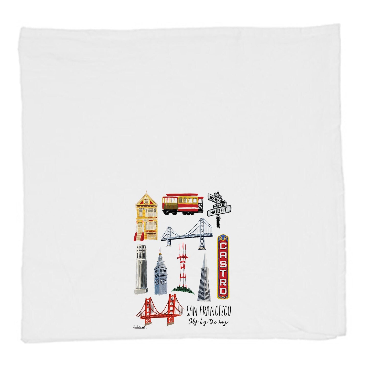 San Francisco Collage Tea Towel