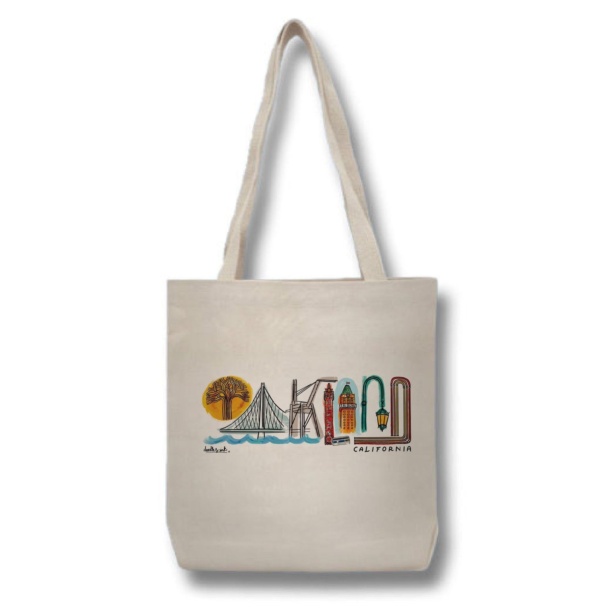 Oakland Landmark Lettering Tote Bag