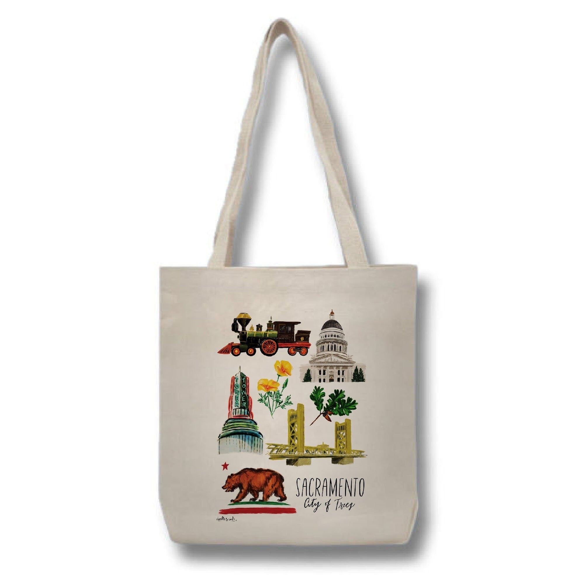 Sacramento Collage Tote Bag