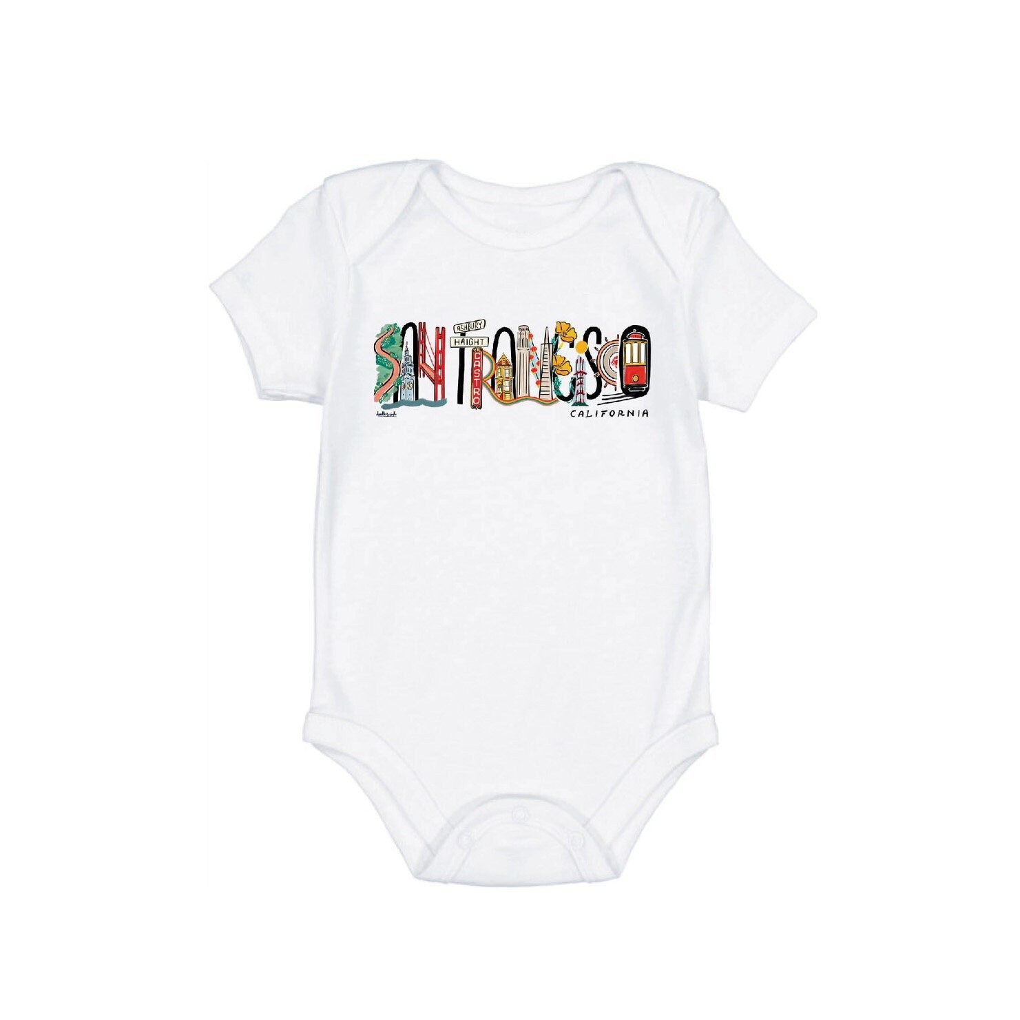 San Francisco, Landmark Lettering, Baby Onesie