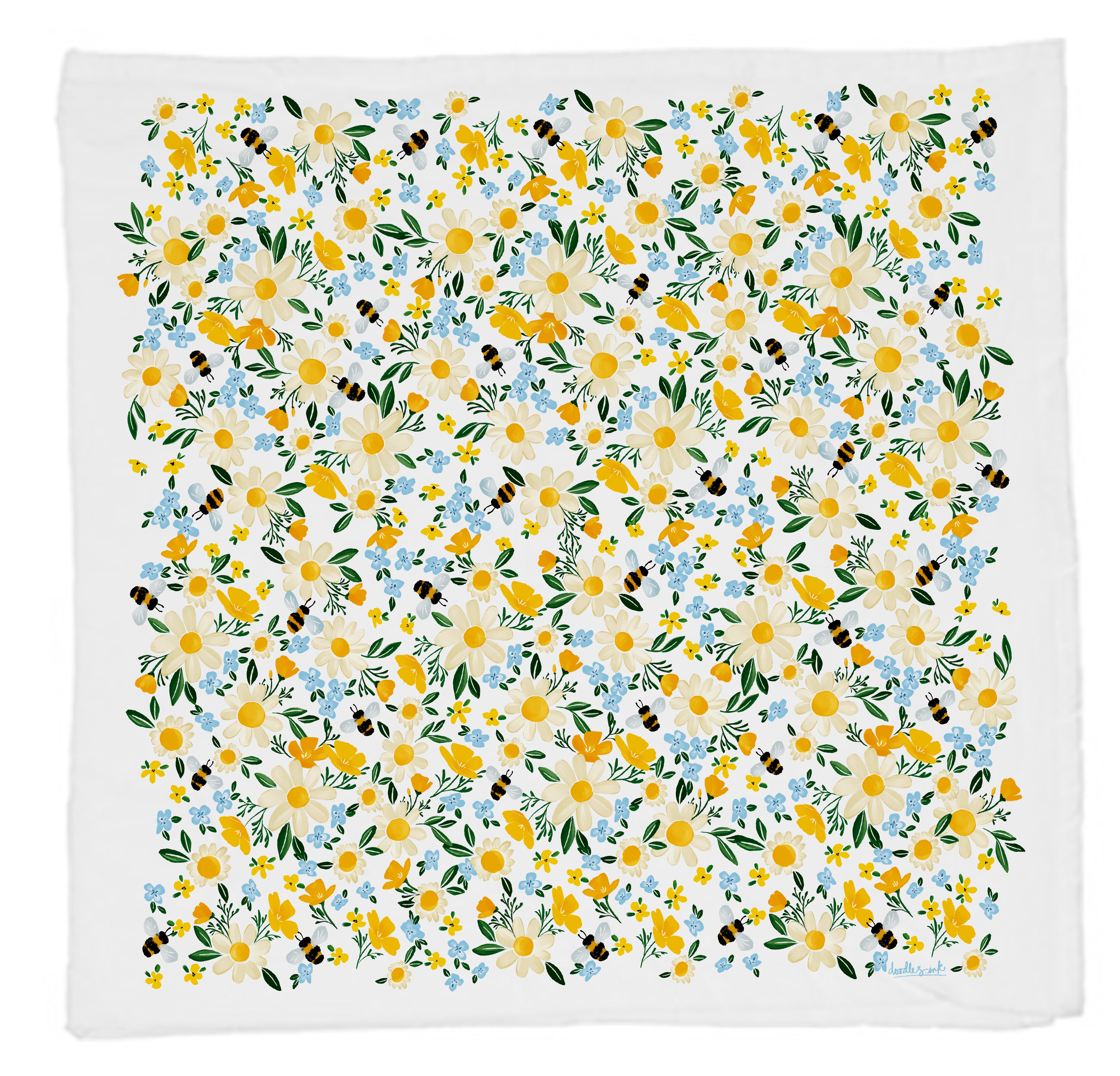 Bee-Utiful Blooms Tea Towel