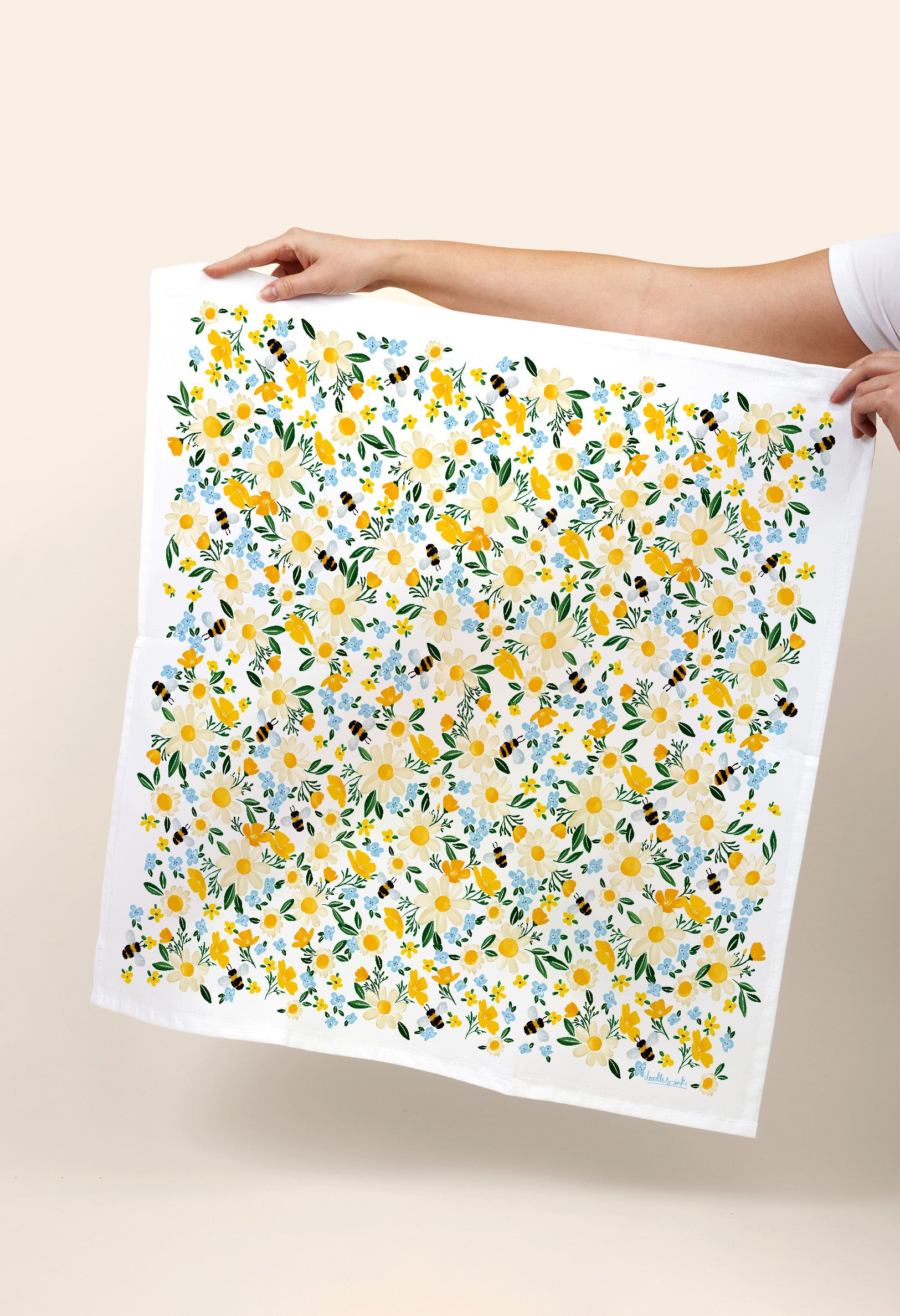 Bee-Utiful Blooms Tea Towel