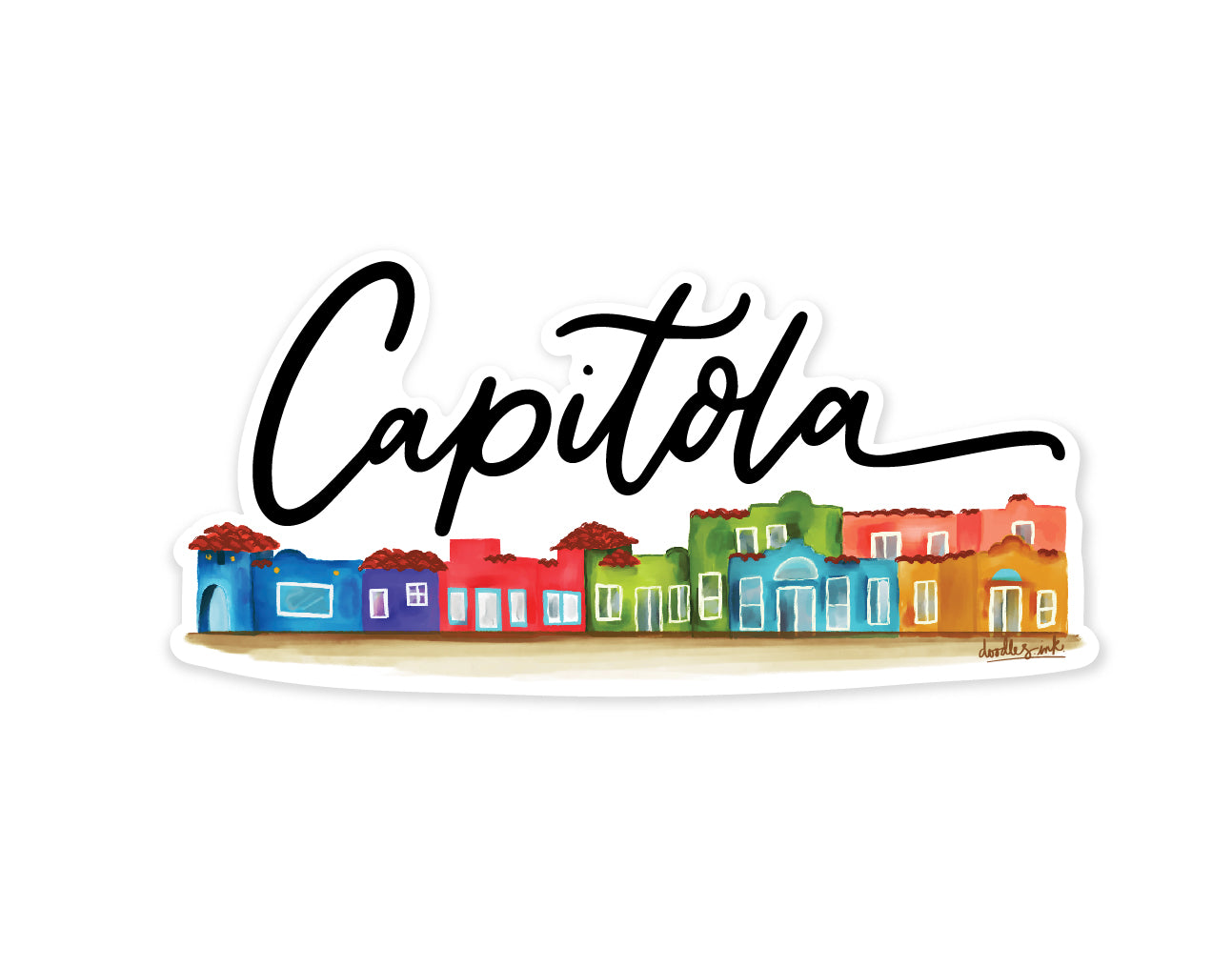 Capitola Colorful Cottages Sticker