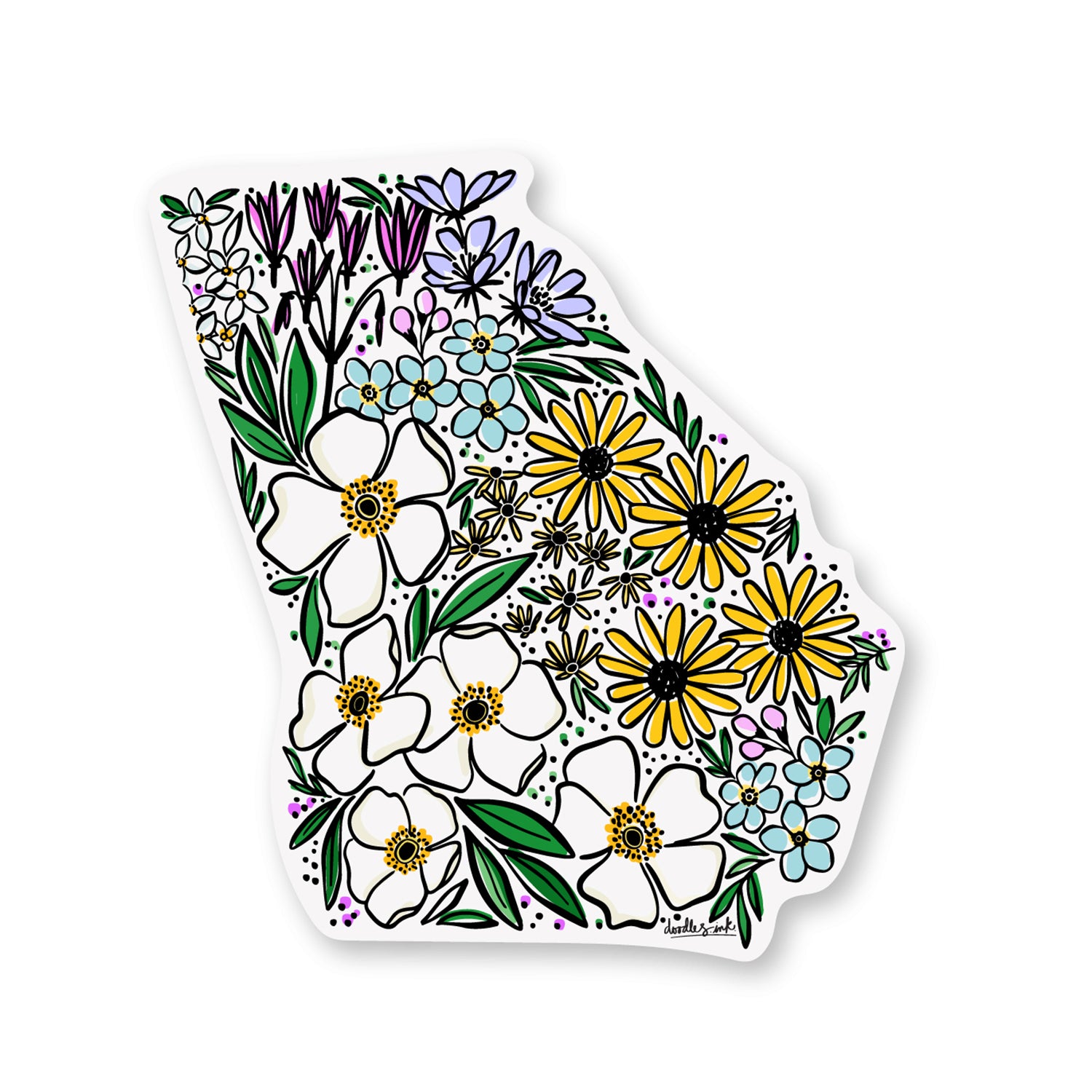 Georgia Wildflowers Sticker