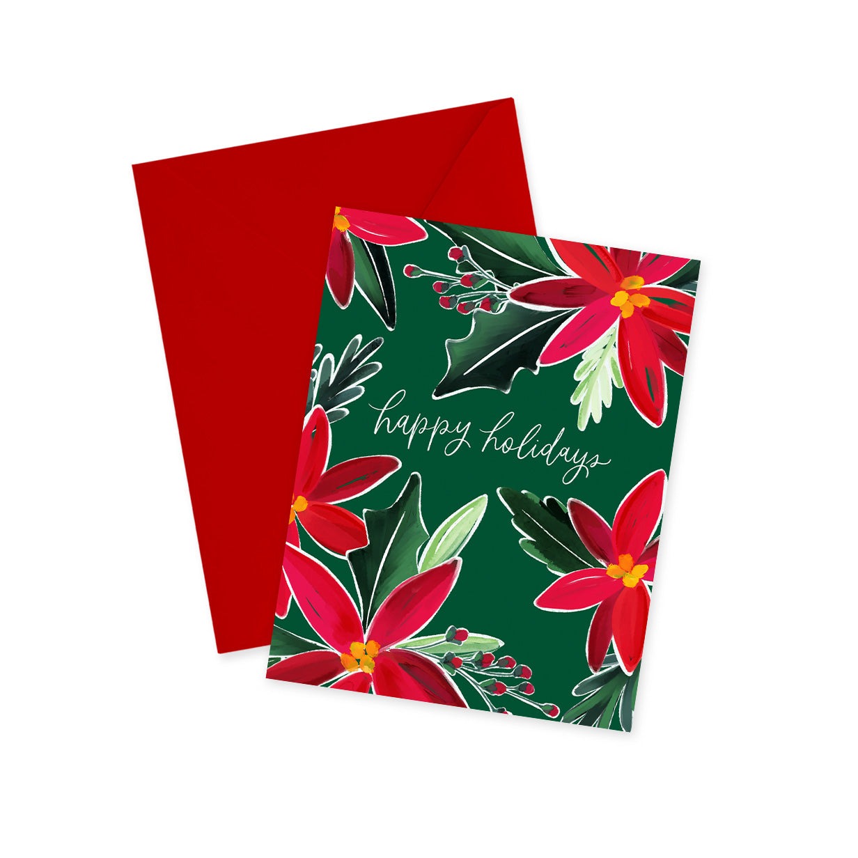 Poinsettias Holiday Greeting Card