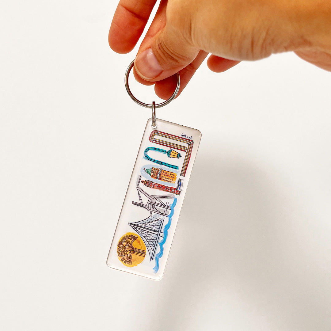 Oakland Landmark Lettering Keychain