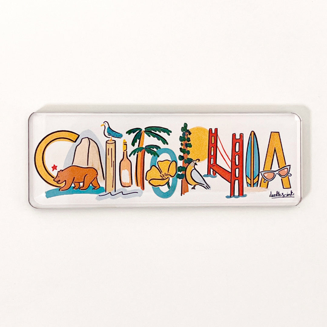 California Landmark Lettering Magnet