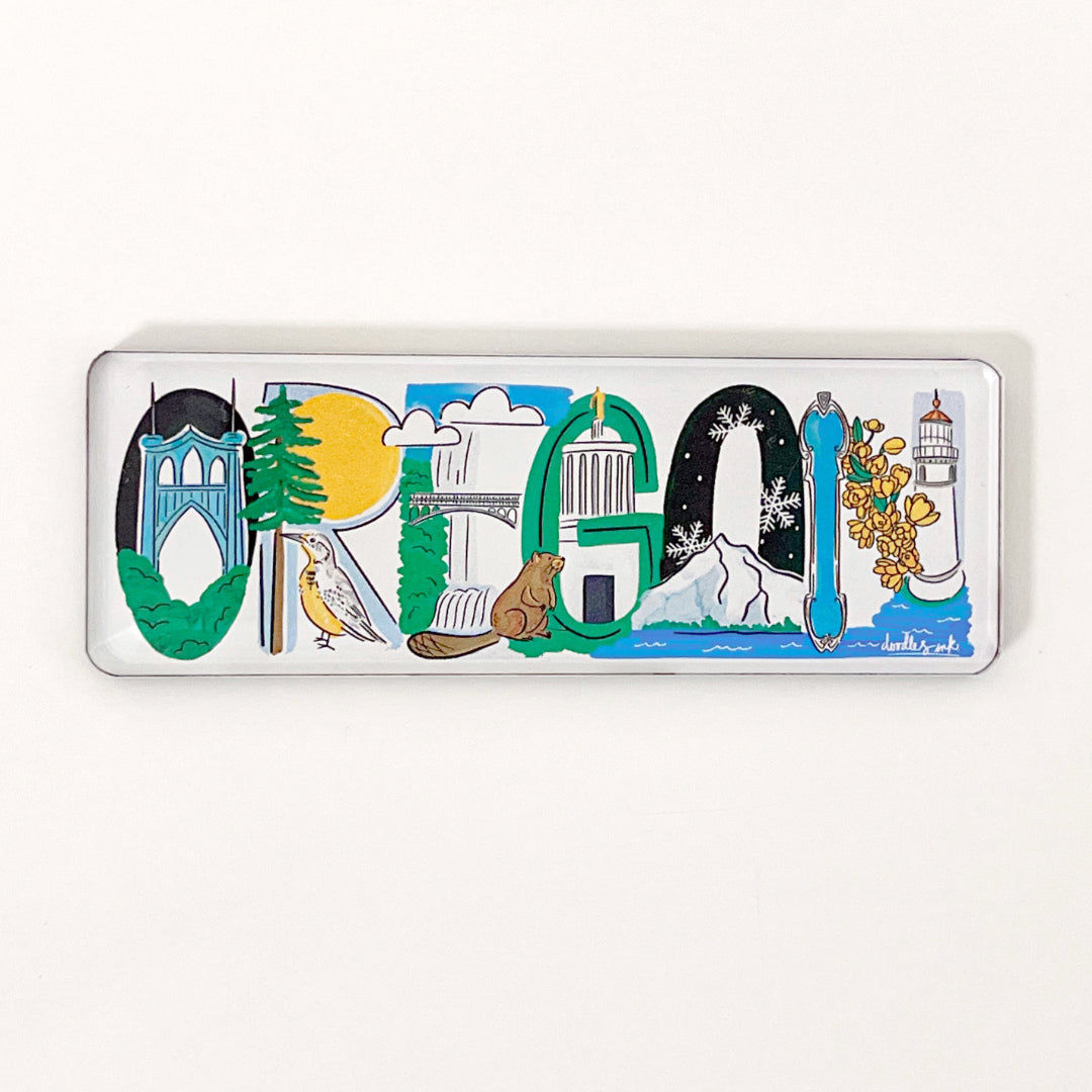 Oregon Landmark Lettering Magnet