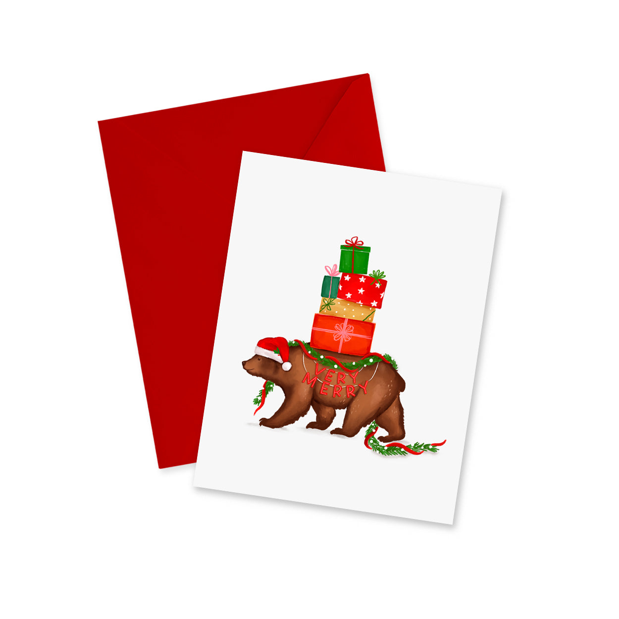 Very Merry Bear Holiday Greeting Card