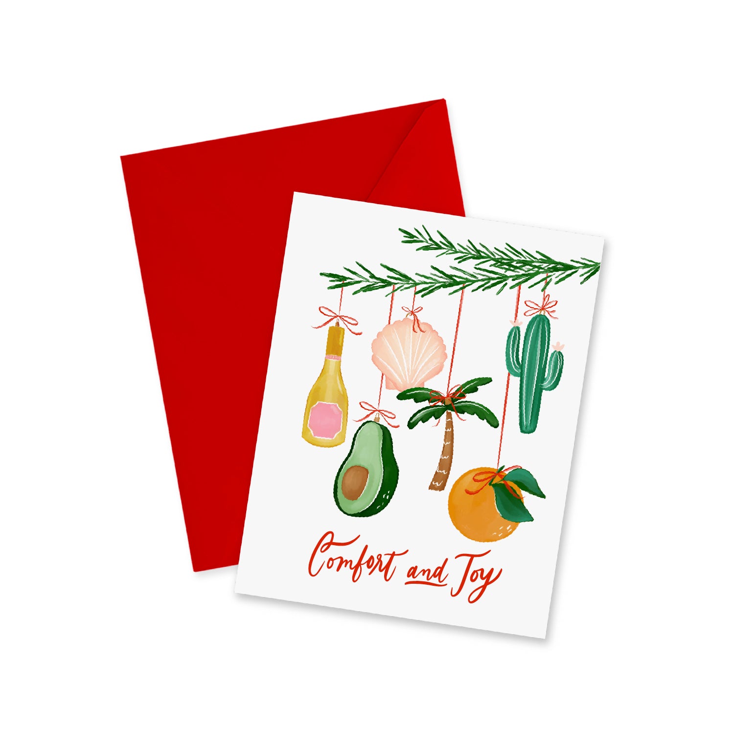 Comfort and Joy Ornaments Holiday Greeting Card