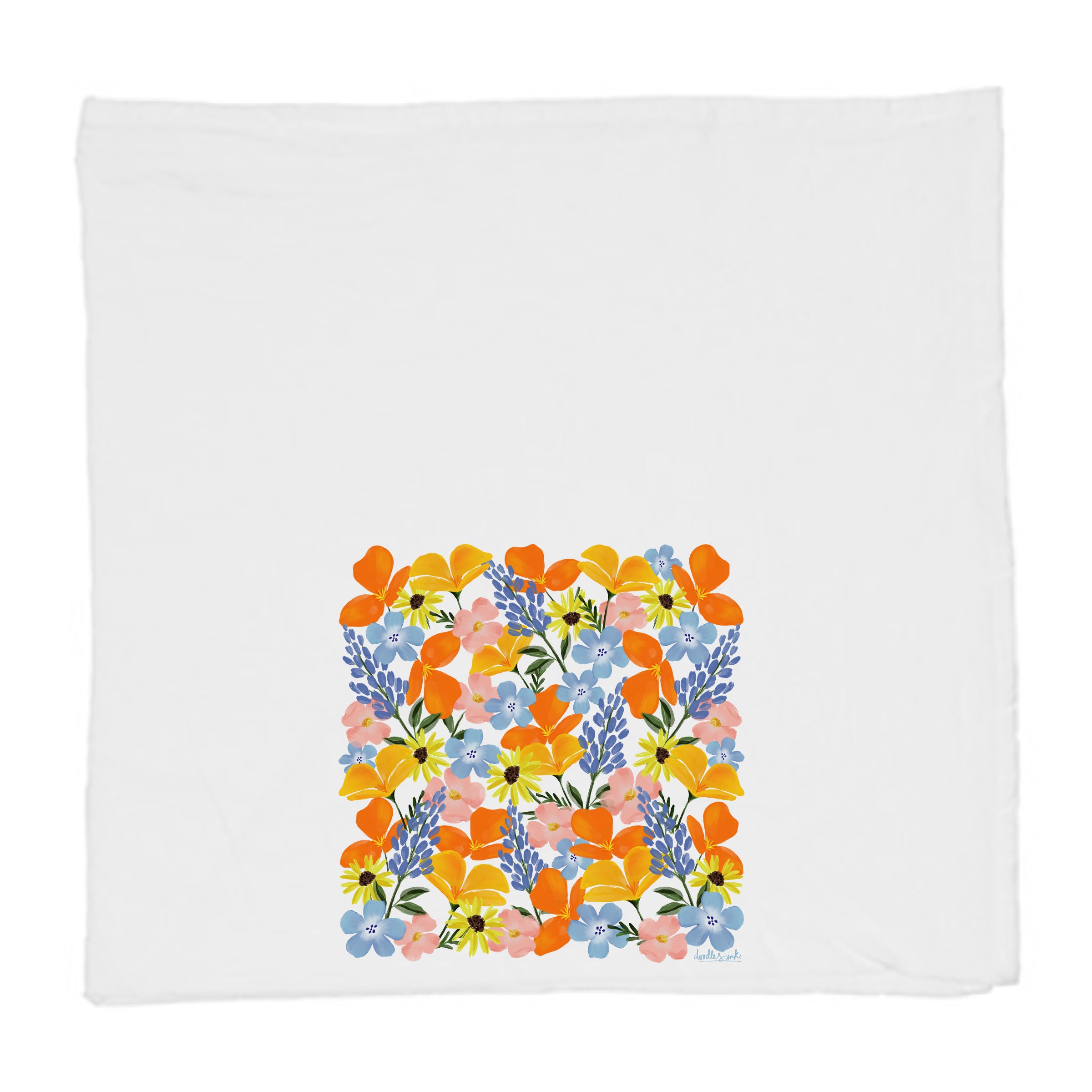 Native Blooms Flour Sack Tea Towel