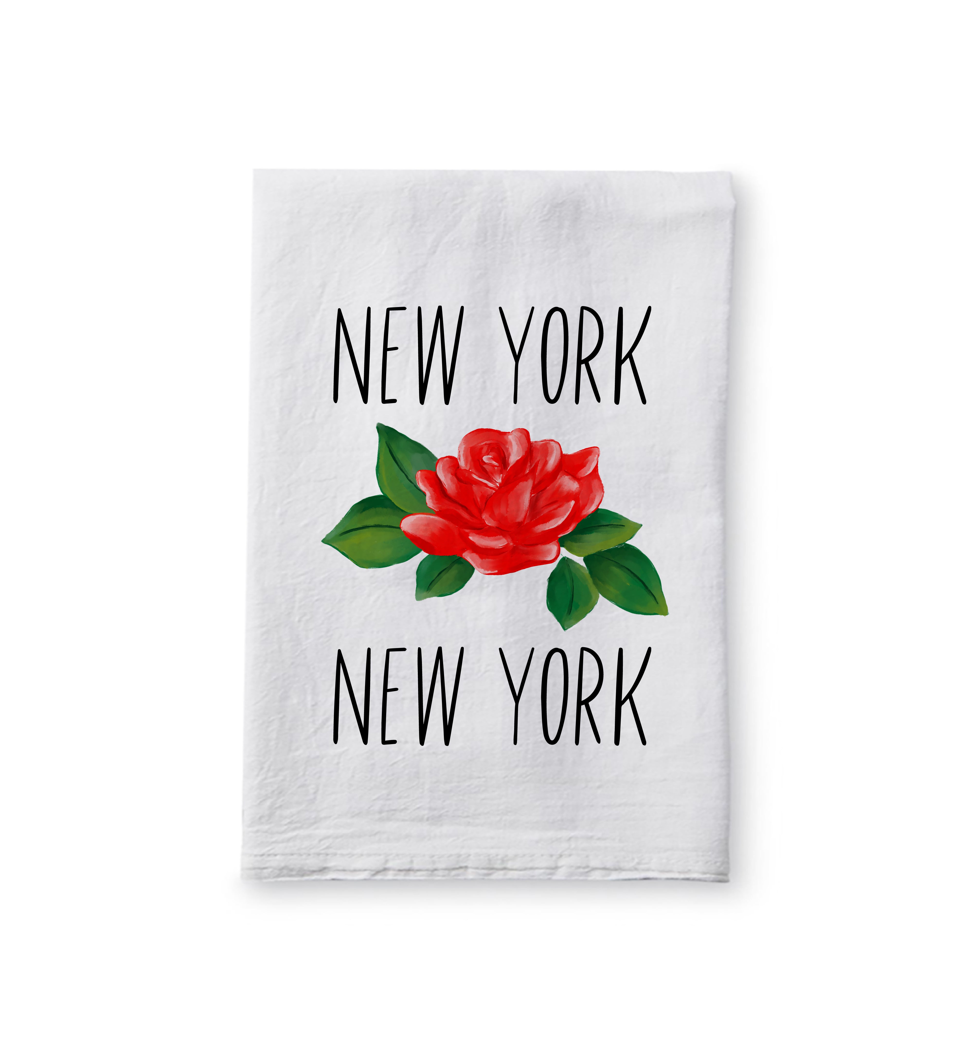 New York, NY Rose Tea Towel