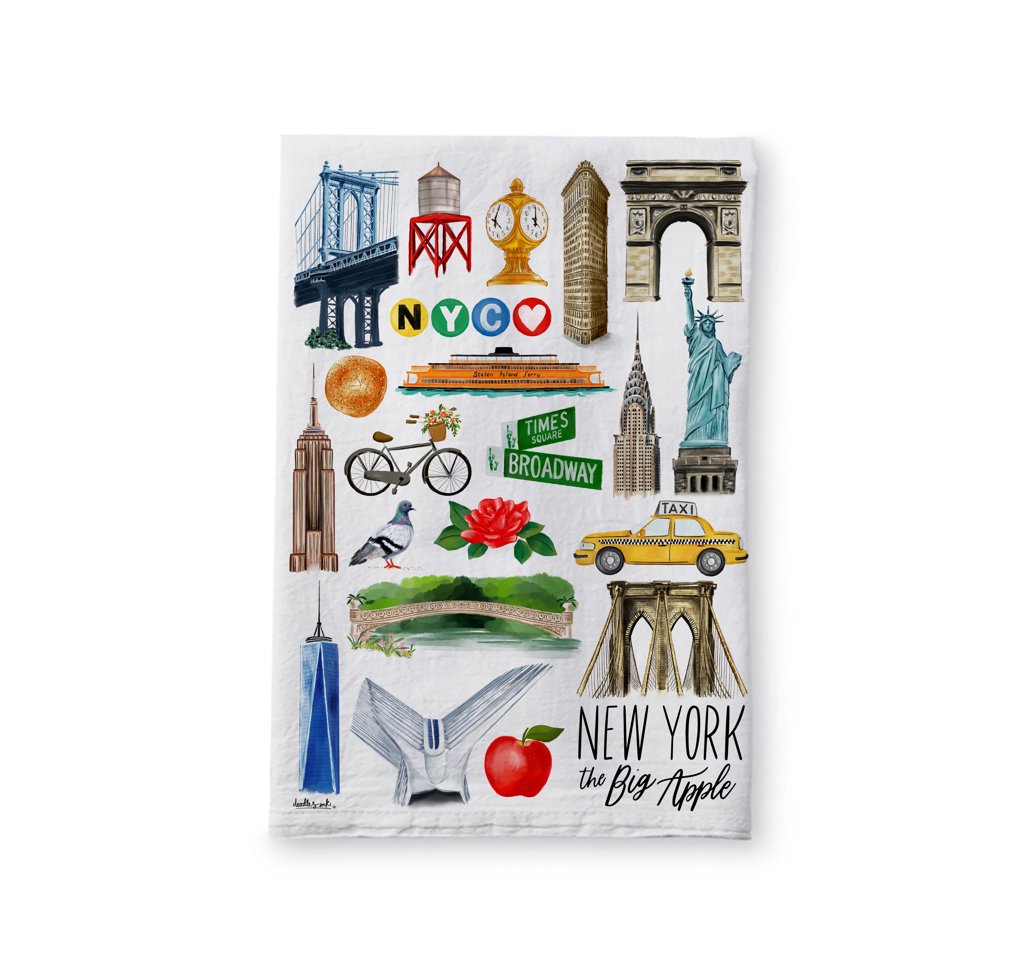 New York Collage Tea Towel