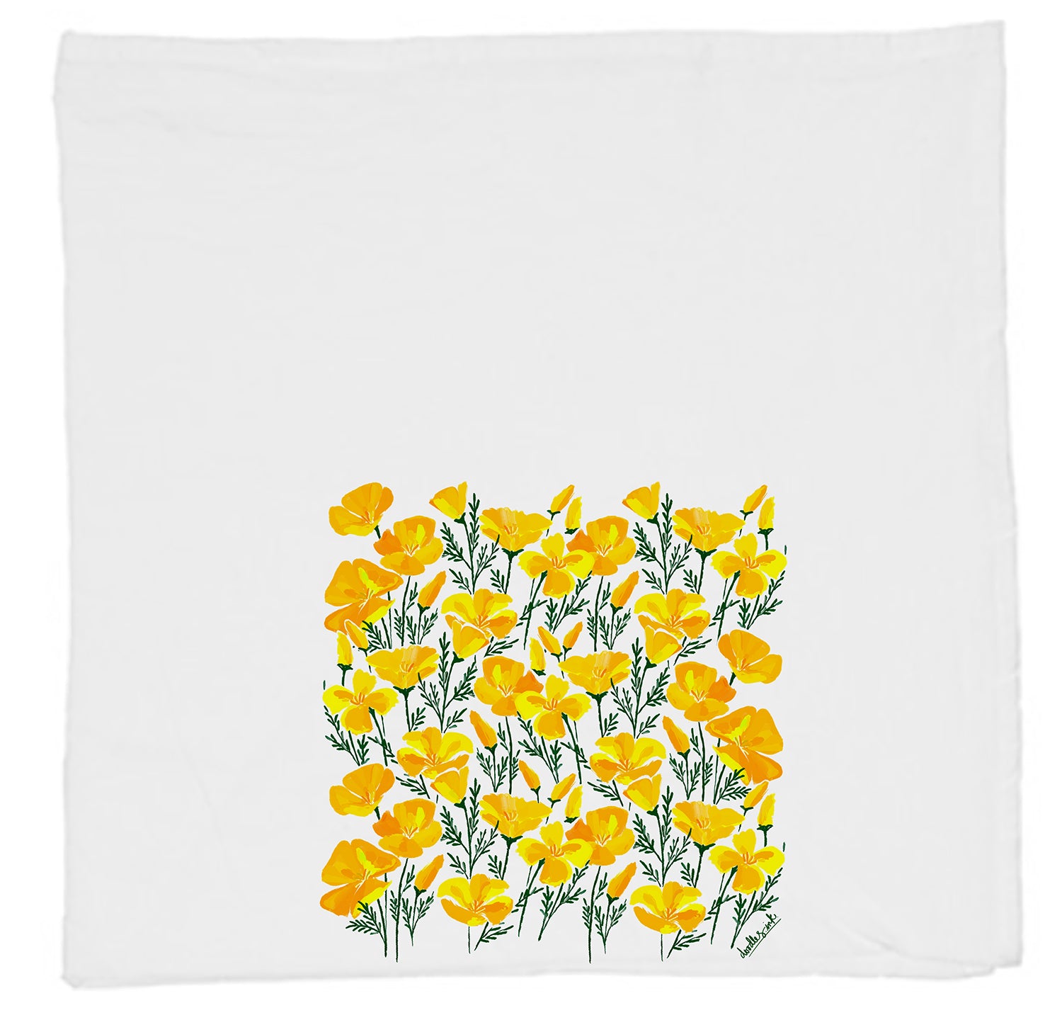 Golden Poppies Tea Towel