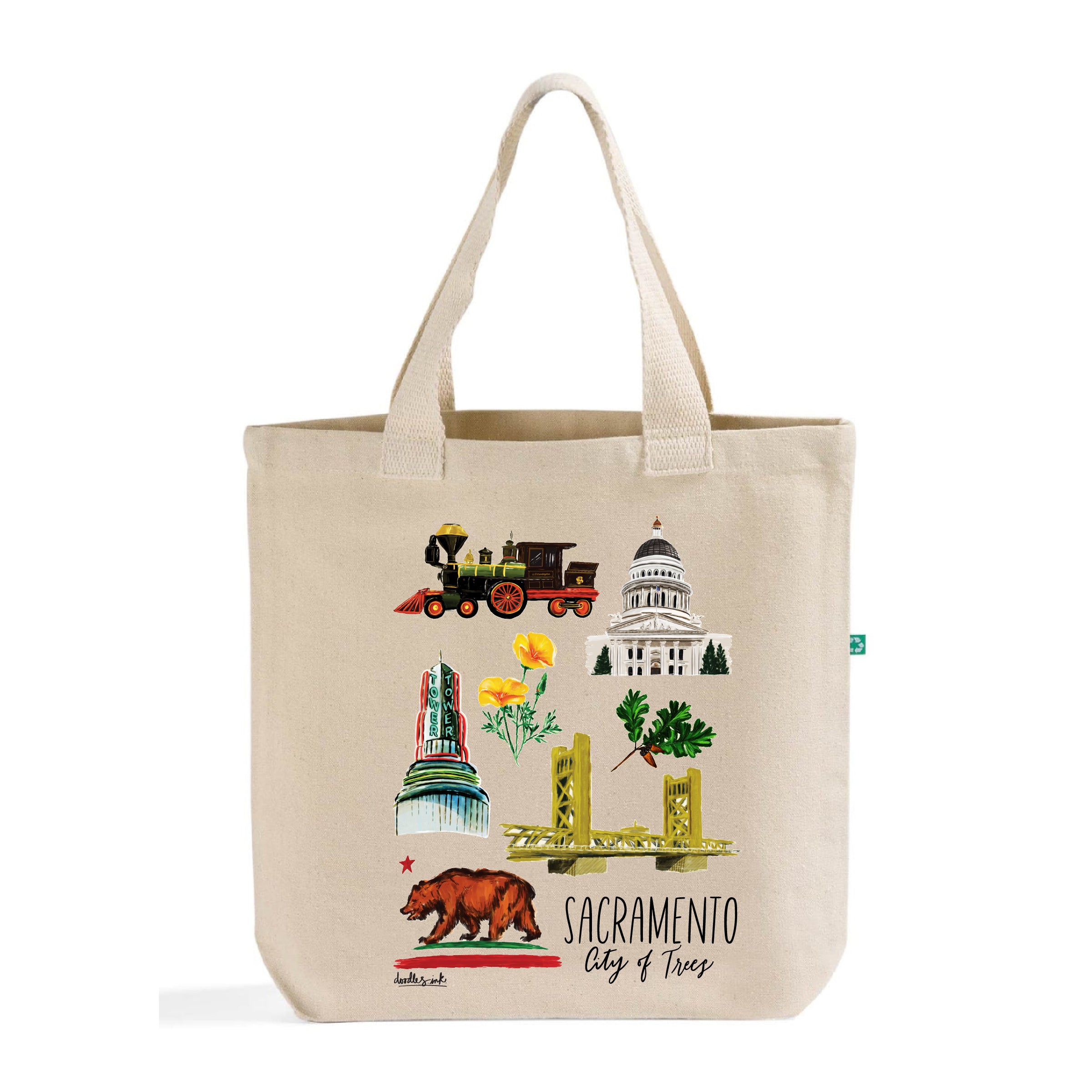 Sacramento Collage Tote Bag