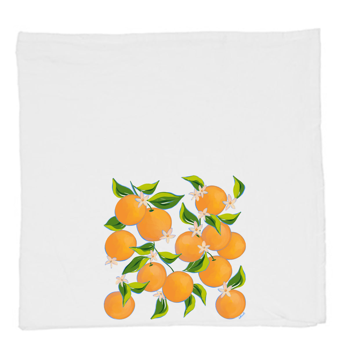 Orange Blossoms Flour Sack Tea Towel