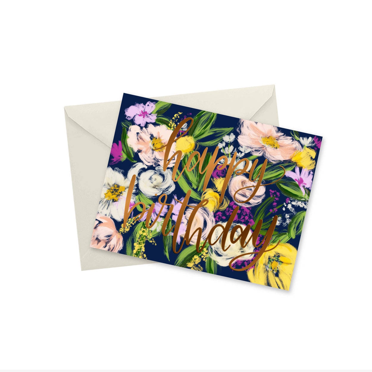 Happy Birthday Gold Foil Notecard
