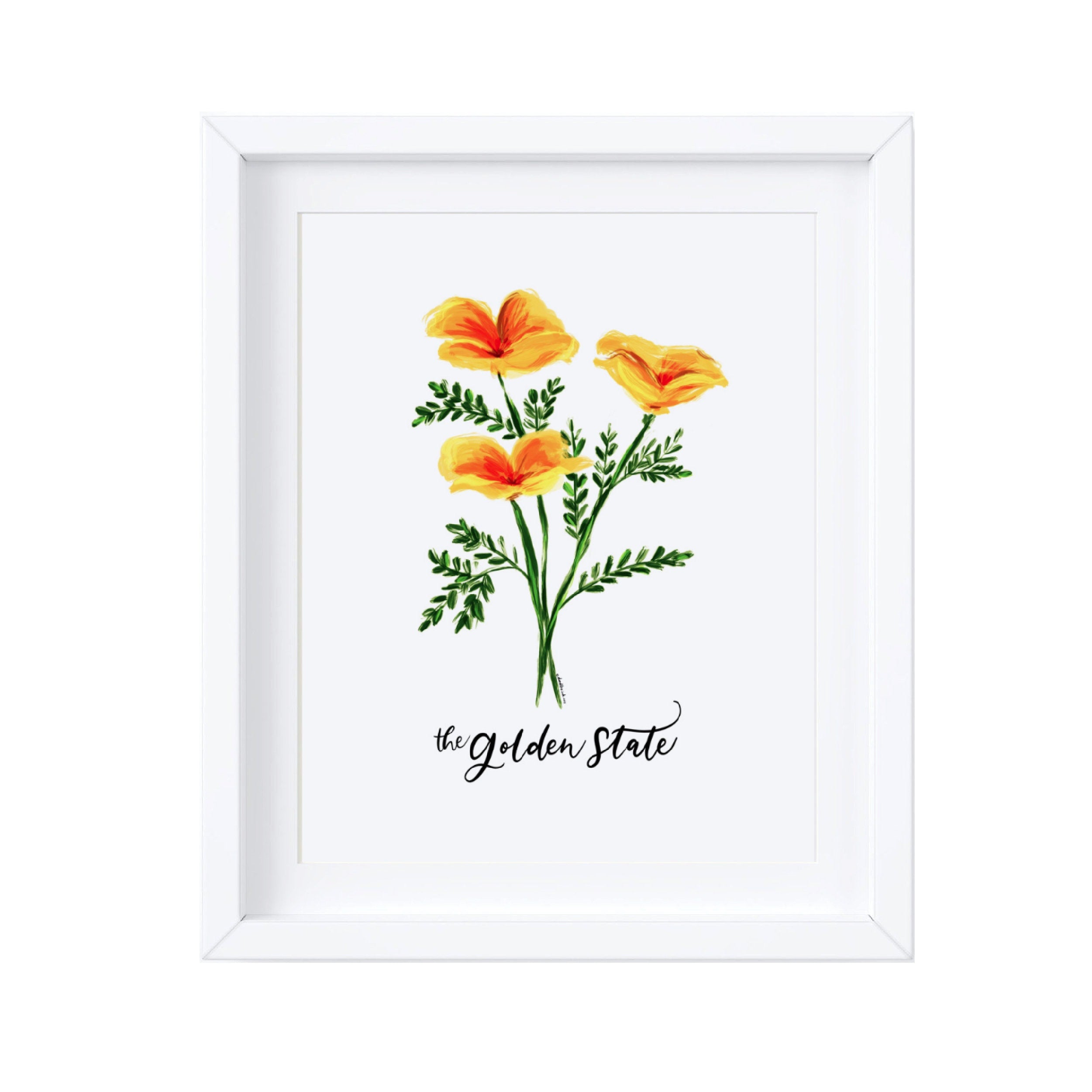 Golden Poppies California Wildflower Art Print