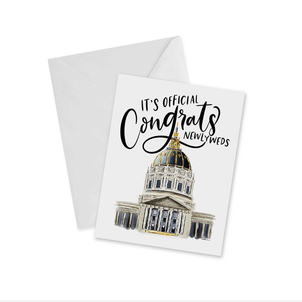 San Francisco City Hall It's Official Congrats Newlyweds Notecard