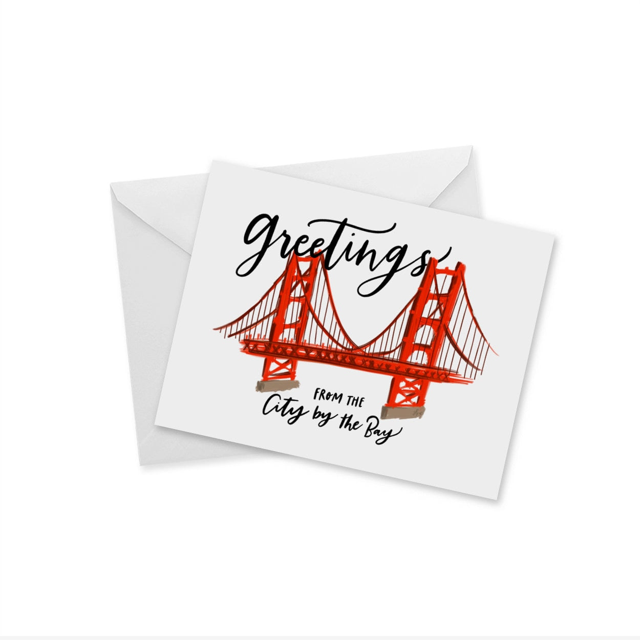 Greetings From The City By The Bay Golden Gate Bridge Notecard