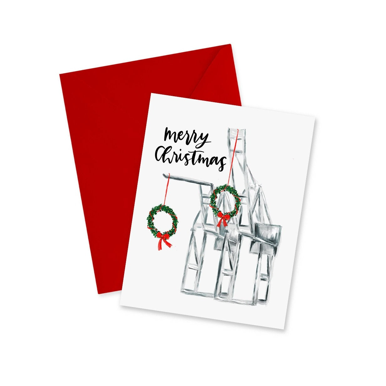 Merry Christmas Cranes Greeting Card