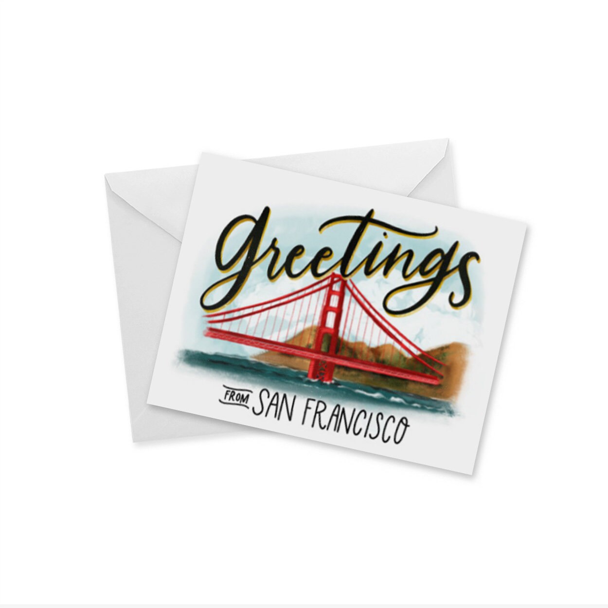 Greetings From San Francisco Golden Gate Bridge Notecard