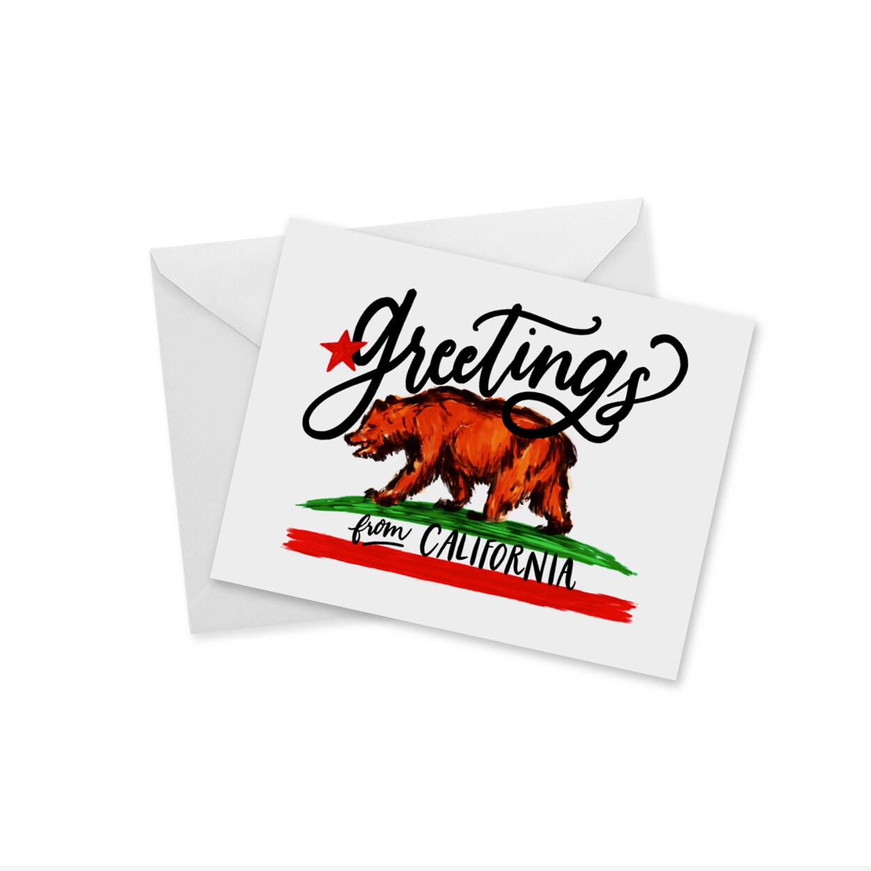 Greetings From California California Bear Notecard