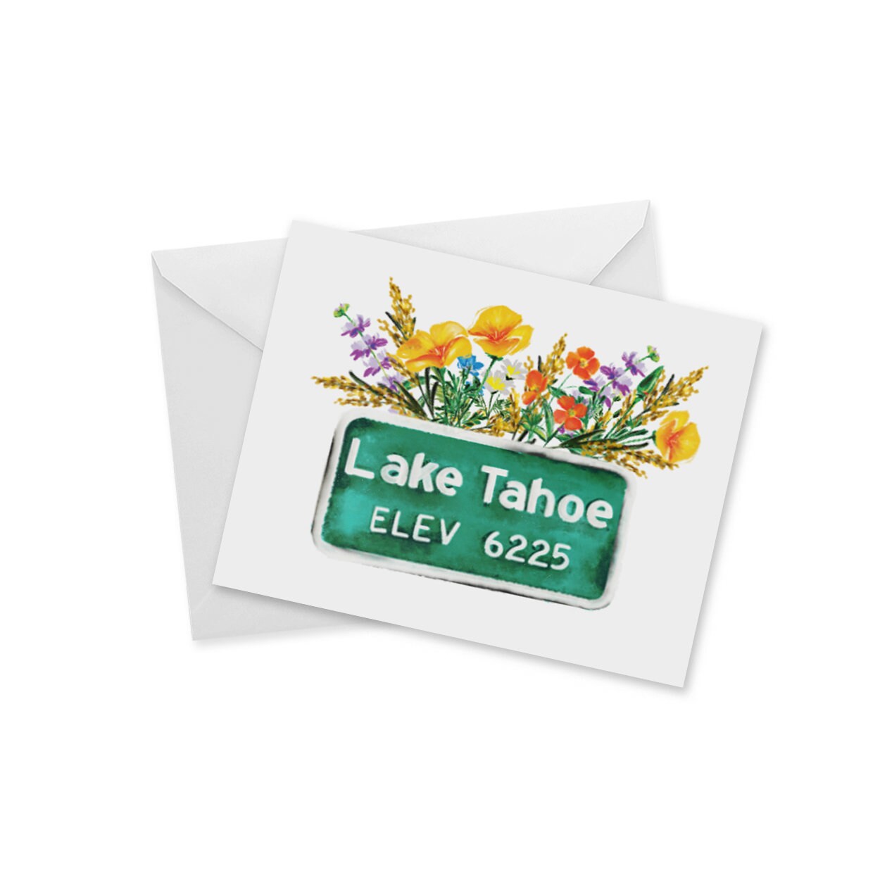Lake Tahoe Elevation Sign Notecard