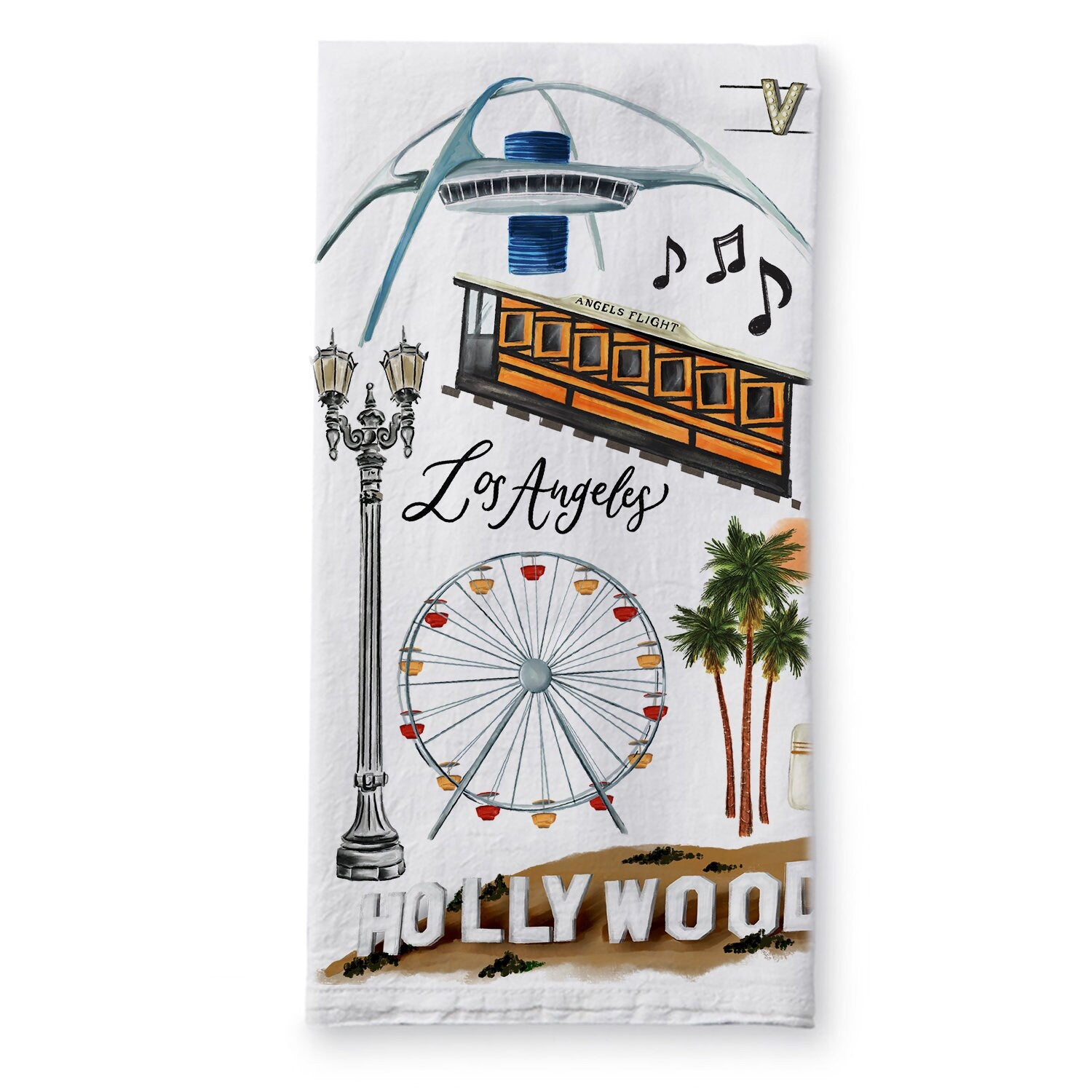 Los Angeles Collage Tea Towel