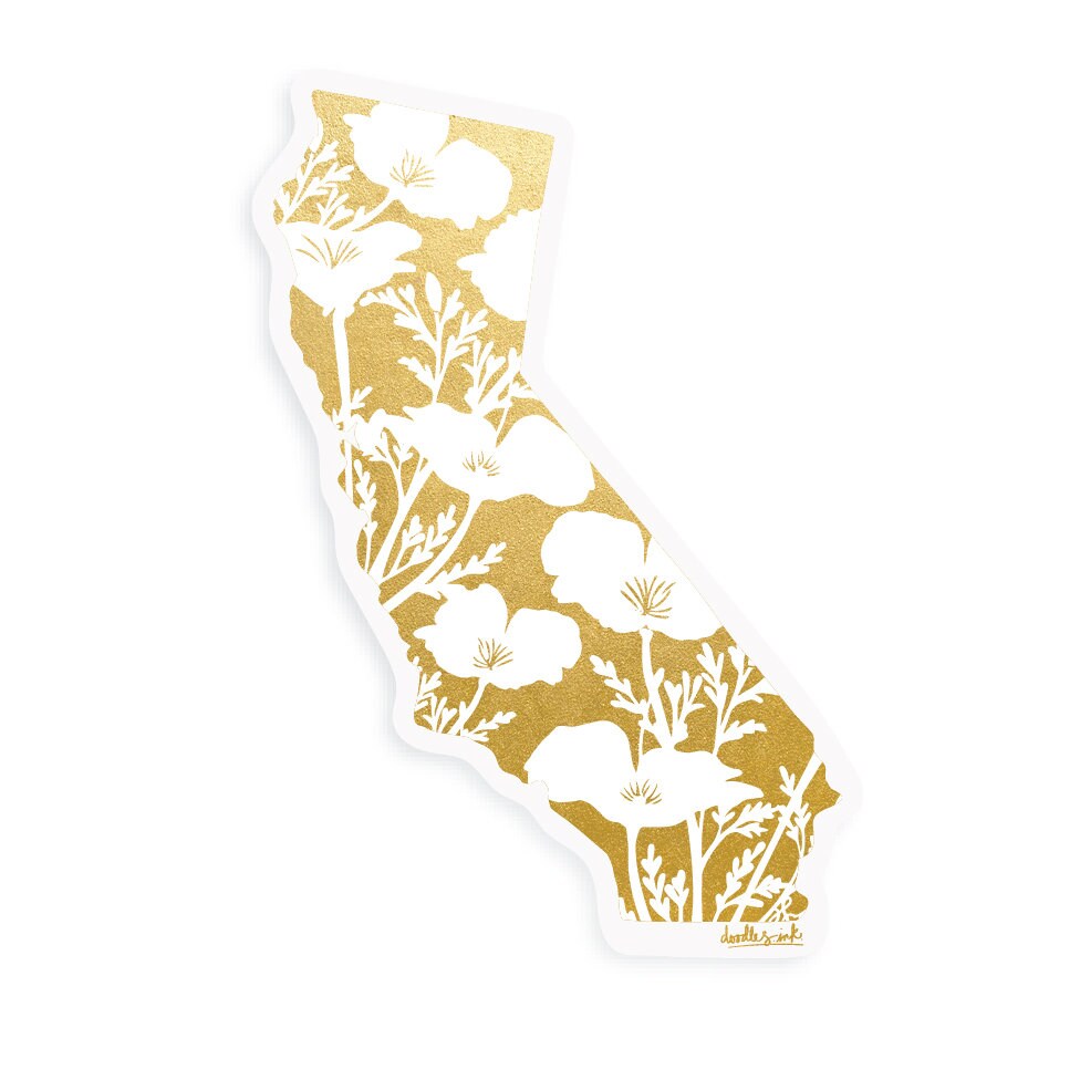 Golden State Poppy Sticker