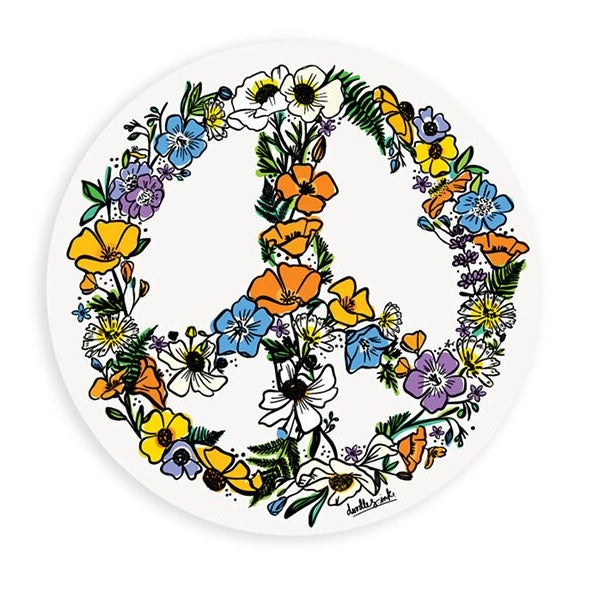 Wildflower Peace Sign Sticker