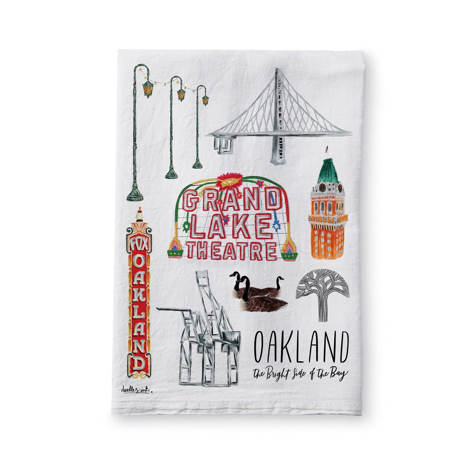 Oakland Collage Tea Towel