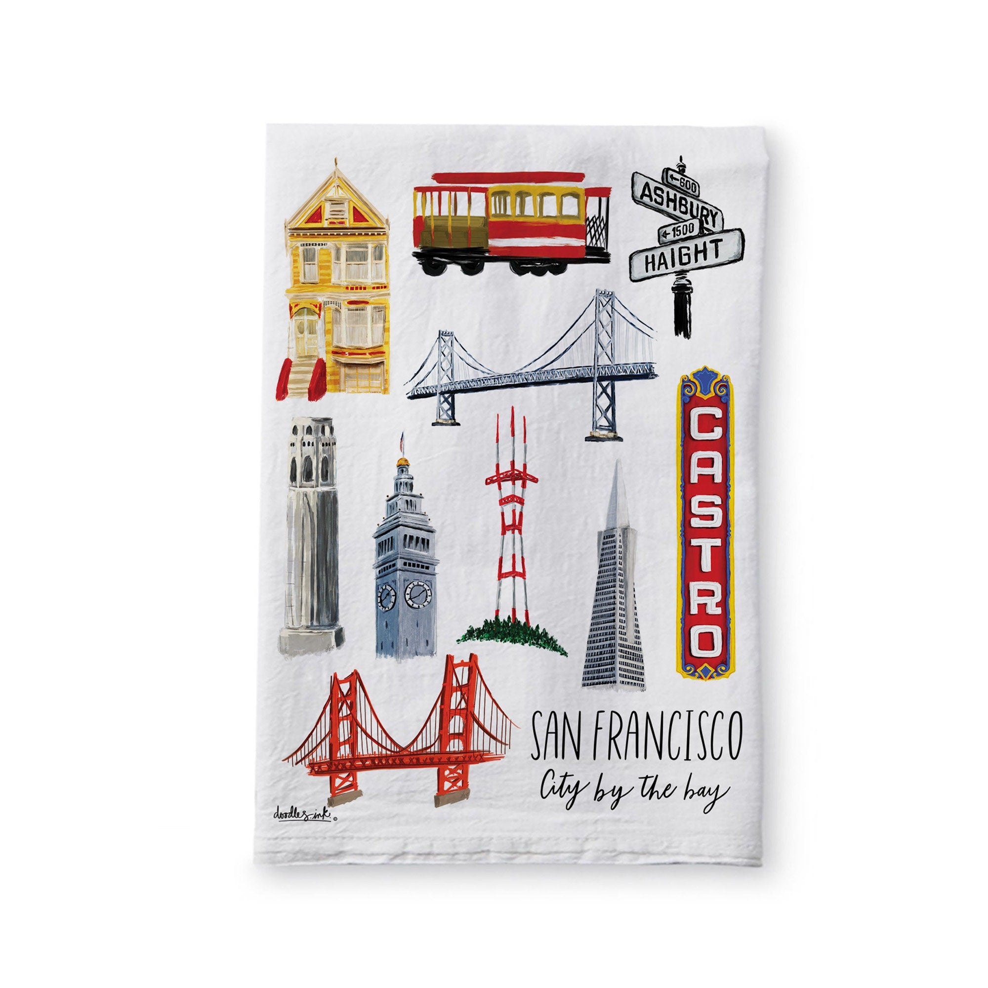 San Francisco Collage Tea Towel
