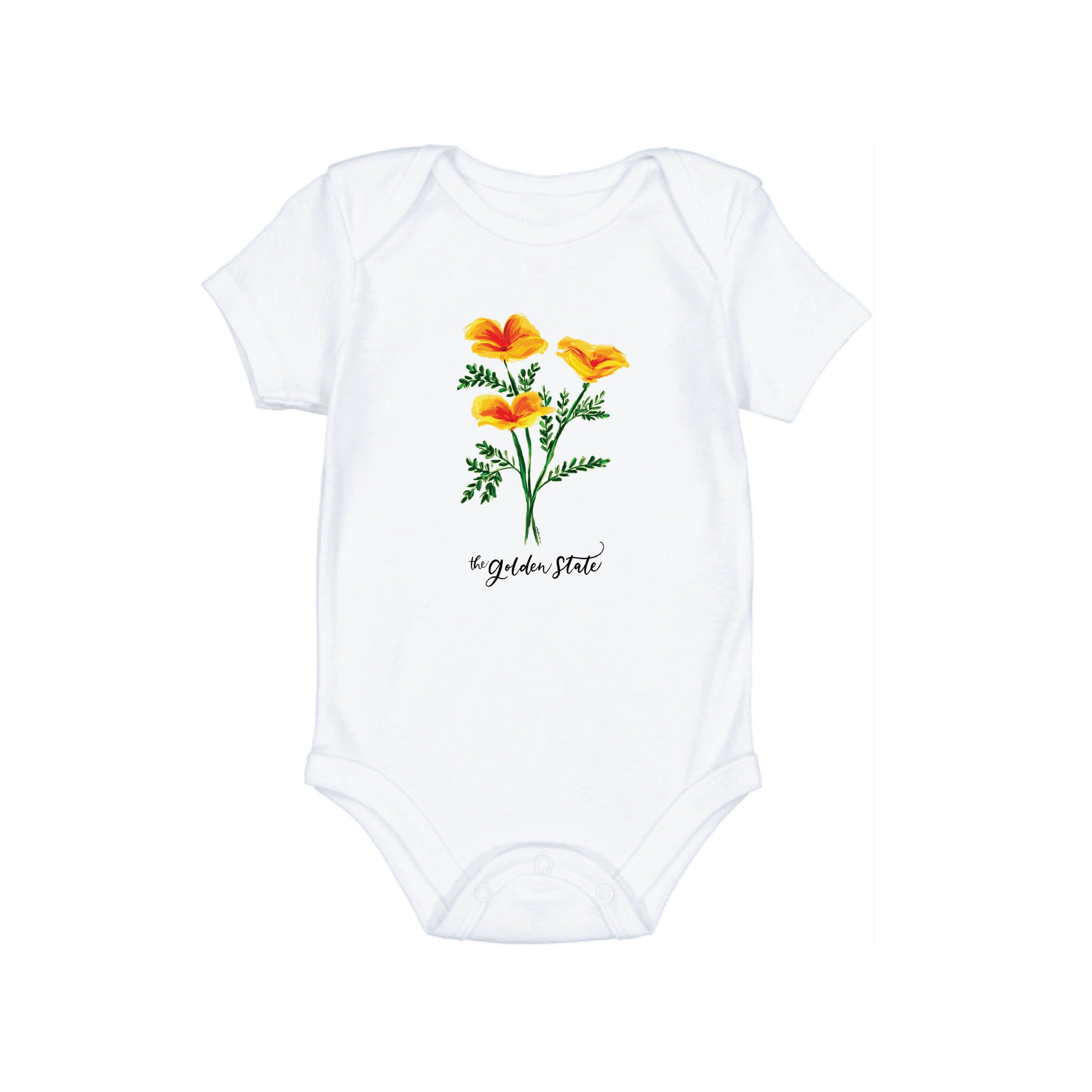 Golden State Poppies, California State Flower, Baby Bodysuit